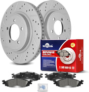 Ceramic Front Brakes Pad and Rotors Drilled Slotted Vented Replacement Disc Brake Kits for Ford Explorer 2006-2010/ Explorer Sport Trac 2007 2008 2009 2010, for Mercury Mountaineer 2006-2010