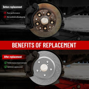 Rear Drilled and Slotted Disc Brake Rotors Replacement for Acura MDX 2014 2015 2016 with 12.99 inch