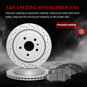 Ceramic Rear Brakes Pad and Rotors Drilled Slotted Vented Replacement Disc Brake Kits for Chevy Camaro 2010 2011 2012 2013 2014 2015 3.6L LS, LT