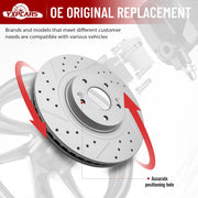 Front Drilled and Slotted Disc Brake Rotors Replacement for Kia Sorento 2014 2015 20016 2017 2018 2019 2020, for Hyundai Santa Fe Sport 2013-2018/ Santa Fe Xl 2013-2019/ Santa Fe 2013-2020