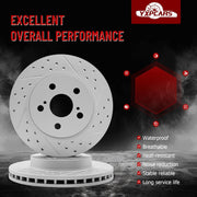 Front Drilled and Slotted Disc Brake Rotors Replacement for Toyota Prius 2016-2022/ Prius Awd-E 2019-2022/ Prius Prime 2017 2018 2019/ Corolla 2020 2021 2022 1.8L L4 (255.0 mm)