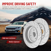 Rear Drilled and Slotted Disc Brake Rotors Replacement for Acura MDX 2014 2015 2016 with 12.99 inch