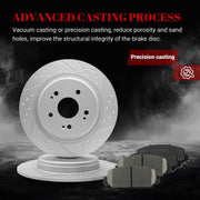 Front & Rear Drilled Slotted Rotors and Ceramic Disc Brake Pads Kit for Honda Cr-V 2017-2019, Cr-V 2020 1.5L Gas, Cr-V 2021 2002 2023 Gas