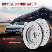 Front Drilled and Slotted Disc Brake Rotors Replacement for Toyota Prius 2016-2022/ Prius Awd-E 2019-2022/ Prius Prime 2017 2018 2019/ Corolla 2020 2021 2022 1.8L L4 (255.0 mm)