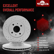 Front Drilled and Slotted Disc Brake Rotors for Ford Focus 2008-2011