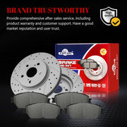 Ceramic Front Brakes Pad and Rotors Drilled Slotted Vented Replacement Disc Brake Kits for Lexus Es300 2002-2003, for Toyota Sienna 2004-2010/ Solara 2004-2008/ Avalon 2005-2007/ Camry 2005-2006