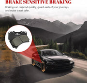 Front and Rear Ceramic Disc Brake Pads Set Replacement for 2006 2007 2008 2009 2010 Humm-er H3 2009-2010 Humm-er H3T