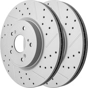 Front Drilled and Slotted Disc Brake Rotors Replacement for Acura Integra 2023 (Integra 2024-2025 A-Spec, Base, Elite A-Spec), for Honda Accord Civic Cr-V Hr-V
