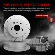Ceramic Rear Brakes Pad and Rotors Drilled Slotted Solid Replacement Disc Brake Kits for Lexus Es300H/Es350 2013-2018, for Toyota Avalon 2013 2014 2015 2016 2017 2018/ Camry 2012-2017