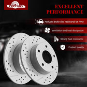 Ceramic Rear Brakes Pad and Rotors Drilled Slotted Solid Replacement Disc Brake Kits for Nissan Sentra 2020 2021 2022 2023 2024