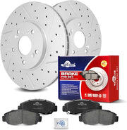 Ceramic Front Brakes Pad and Rotors Drilled Slotted Vented Replacement Disc Brake Kits for Acura TSX 2004 2005 2006 2007 2008 2009 2010, for Honda Accord 2008-2011 Coupe/Sedan EX or EX-L