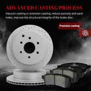 Ceramic Rear Brakes Pad and Rotors Drilled Slotted Vented Disc Brake Kits for Nissan Xterra 2005 2008 - 2015/ Frontier 2005-2023/ Equator 2009-2012