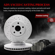Ceramic Front Brakes Pad and Rotors Drilled Slotted Vented Replacement Disc Brake Kits for Toyota Celica 2000-2001 Gts/Celica 2002 2003 2004 2005, for Scion Tc 2005 2006 2007 2008 2009 2010