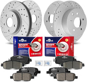Front & Rear Drilled Slotted Rotors and Ceramic Disc Brake Pads Kit for Nissan Altima 2013 2014 2015 2016 2017 2018