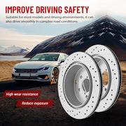 Rear Drilled and Slotted Disc Brake Rotors Replacement for Subaru Forester 2014 2015 2016 2017 2018 Vented; 2.0L
