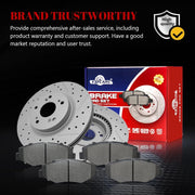 Ceramic Front Brakes Pad and Rotors Drilled Slotted Vented Disc Brake Kits for Honda Cr-V 2012-2016 with Fwd
