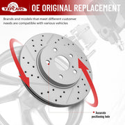 Front Drilled and Slotted Disc Brake Rotors for Lexus Es300 2002-2003/ Is250 2006 2007 2008 2009 2010 2011 2012 2013/ (Is250 2014-2015 Base, F Sport), for Toyota Avalon Camry Sienna Solara