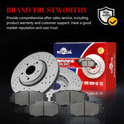 Ceramic Front Brakes Pad and Rotors Drilled Slotted Vented Replacement Disc Brake Kits for Honda Civic 2017 2018 2019 2020 2021