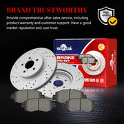 Ceramic Front Brakes Pad and Rotors Drilled Slotted Vented Replacement Disc Brake Kits for Subaru Impreza 2017-2023/ Crosstrek 2018 2019 2020 2021 2022 2023