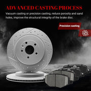 Ceramic Rear Brakes Pad and Rotors Drilled Slotted Vented Disc Brake Kits for Ford Police Interceptor Utility 2013 - 2019, for Lincoln Mks 2013-2016