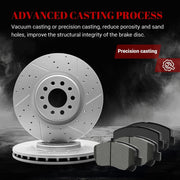 Ceramic Front Brakes Pad and Rotors Drilled Slotted Vented Disc Brake Kits for Chrysler 200 2015 - 2017 with 330.0 mm Rotor
