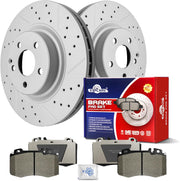 Ceramic Front Brakes Pad and Rotors Drilled Slotted Vented Replacement Disc Brake Kits for Mercedes-Benz Cls500 2006/ Cls550 2007 2008 2009 2010 2011/ E550 2007-2009 Rwd Except Sport Package