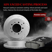 Ceramic Rear Brakes Pad and Rotors Drilled Slotted Vented Replacement Disc Brake Kits for Toyota Land Cruiser Sequoia 2008-2021/ Tundra 2007-2021, for Lexus Lx570 2008-2021