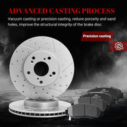 Ceramic Front Brakes Pad and Rotors Drilled Slotted Vented Replacement Disc Brake Kits for Acura CSX 2006-2011, for Accord Sedan 2003 2004 2005 2006 2007/ Civic GX 2006 2007 2008 2009 2010