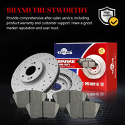Ceramic Front Brakes Pad and Rotors Drilled Slotted Vented Replacement Disc Brake Kits for Kia Sorento 2014-2015,for Hyundai Santa Fe Sport 2013 2014 2015 2016 2.4L/2.0L