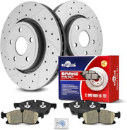 Ceramic Front Brakes Pad and Rotors Drilled Slotted Vented Disc Brake Kits for Jeep Grand Cherokee WK 2022/ Grand Cherokee 2011-2015, for Dodge Durango 2011 - 2015