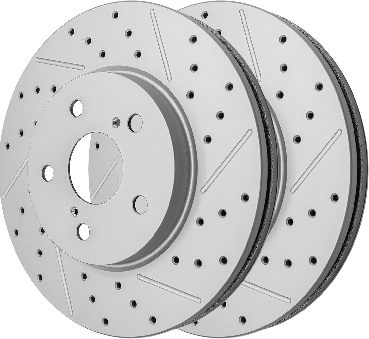 Front Drilled and Slotted Disc Brake Rotors for Lexus Es300 2002-2003/ Is250 2006 2007 2008 2009 2010 2011 2012 2013/ (Is250 2014-2015 Base, F Sport), for Toyota Avalon Camry Sienna Solara