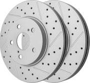 Front Drilled and Slotted Disc Brake Rotors for Lexus Es300 2002-2003/ Is250 2006 2007 2008 2009 2010 2011 2012 2013/ (Is250 2014-2015 Base, F Sport), for Toyota Avalon Camry Sienna Solara