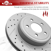 Ceramic Rear Brakes Pad and Rotors Drilled Slotted Vented Disc Brake Kits for Dodge Challenger 2009 - 2022/ Magnum 2005-2008