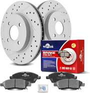 Ceramic Front Brakes Pad and Rotors Drilled Slotted Vented Replacement Disc Brake Kits for Nissan Micra 2015 2016 2017 2018 2019/ Versa Note 2014-2019/ Versa 2012 1.6L/ Versa 2013-2019