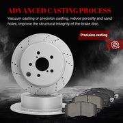 Front & Rear Drilled Slotted Rotors and Ceramic Disc Brake Pads Kit for Subaru Impreza 2017 2018 2019 2020 2021 2022 2023