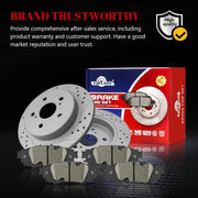 Ceramic Rear Brakes Pad and Rotors Drilled Slotted Solid Disc Brake Kits for Lexus Es250 Es300H Es350 Nx200T Nx300 Nx300H Ux200 Ux250H, for Toyota Avalon/C-Hr/ Rav4/ Venza