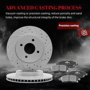 Ceramic Front Brakes Pad and Rotors Drilled Slotted Vented Replacement Disc Brake Kits for Nissan Micra 2015 2016 2017 2018 2019/ Versa Note 2014-2019/ Versa 2012 1.6L/ Versa 2013-2019
