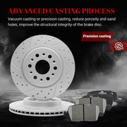 Ceramic Rear Brakes Pad and Rotors Drilled Slotted Vented Disc Brake Kits for Cadillac Xt5 2017 2018 2019 2020/ Xt6 2020, for Gmc Acadia 2017-2020, for Chevry Blazer/Traverse, for Buick Enclave