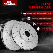 Ceramic Front Brakes Pad and Rotors Drilled Slotted Vented Replacement Disc Brake Kits for Acura Cl 2001-2003/ Tl 1999 2000 2001 2002 2003/ Tsx 2004-2014/ Tl Base 2007-2008