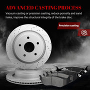 Ceramic Rear Brakes Pad and Rotors Drilled Slotted Vented Disc Brake Kits for Dodge Durango 2004-2006, for Dodge Ram 1500 2002 - 2006
