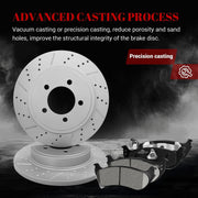 Ceramic Rear Brakes Pad and Rotors Drilled Slotted Solid Replacement Disc Brake Kits for Mercury Mountaineer 2006-2010, for Ford Explorer 2006-2010/ Explorer Sport Trac 2007 2008 2009 2010