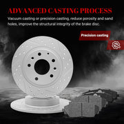 Front & Rear Drilled Slotted Rotors and Ceramic Disc Brake Pads Kit for Mazda Cx-3 2016 2017 2018 Awd