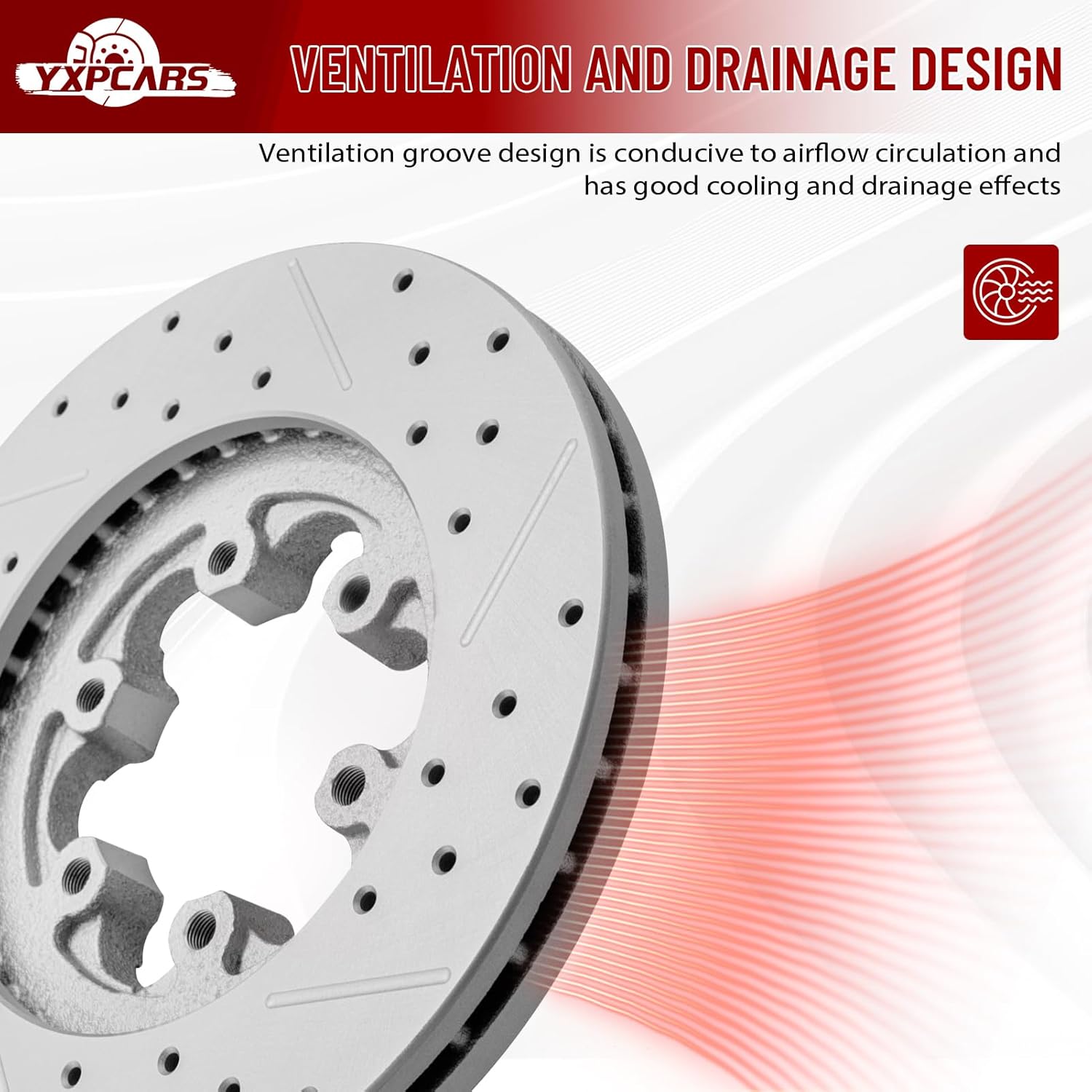 Front Drilled and Slotted Disc Brake Rotors Replacement for Chevy Colorado 2004 2005 2006 2007 2008, for Gmc Canyon 2004-2008, for Isuzu I-280 I-350 2006/ I-290 I-370 2007-2008