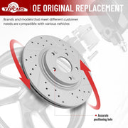 Front Drilled and Slotted Disc Brake Rotors Replacement for Hyundai Elantra Gt Kona Electric Sonata Tucson Veloster