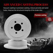 Ceramic Rear Brakes Pad and Rotors Drilled Slotted Solid Replacement Disc Brake Kits for Jeep Liberty 2003 2004 2005 2006 2007/ Wrangler Tj 2003-2006 with Rear Disc