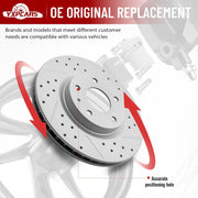 Front Drilled and Slotted Disc Brake Rotors for MAZDA 3 2019-2025 AWD/CX-30 2020-2022