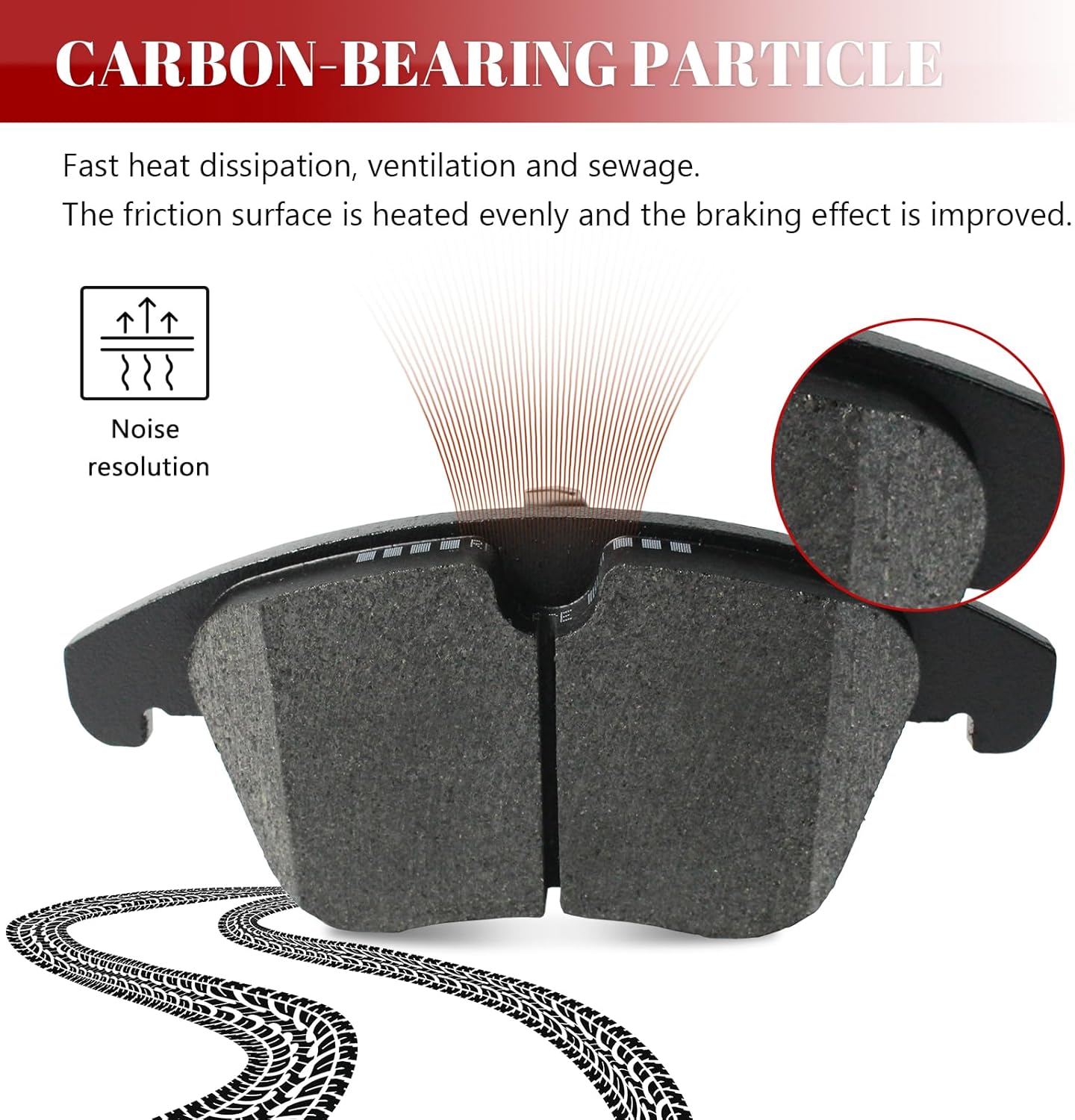Ceramic Disc Brake Pads Set Front and Rear Replacement for Land Rover LR2 2009 2010 2011 2012 2013 2014 2015 2016/ Range Rover Evoque 2013-2015, for Volvo S60/ S80/ V60/ V70/ XC70