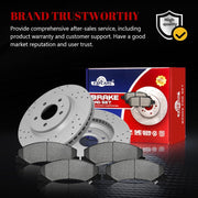 Ceramic Front Brakes Pad and Rotors Drilled Slotted Vented Replacement Disc Brake Kits for Chevy Monte Carlo 2006-2007/ Impala 2006-2013, for Buick Lucerne 2006-2011 V6