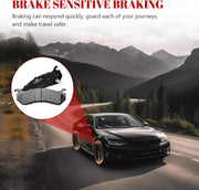 Front and Rear Ceramic Disc Brake Pads Set Replacement for 2001 2002 2003 2004 2005 2006 Sierra 1500 2000-2006 Yukon Xl 1500 2002-2006 Escalade Ext 2003-2006 Escalade Esv