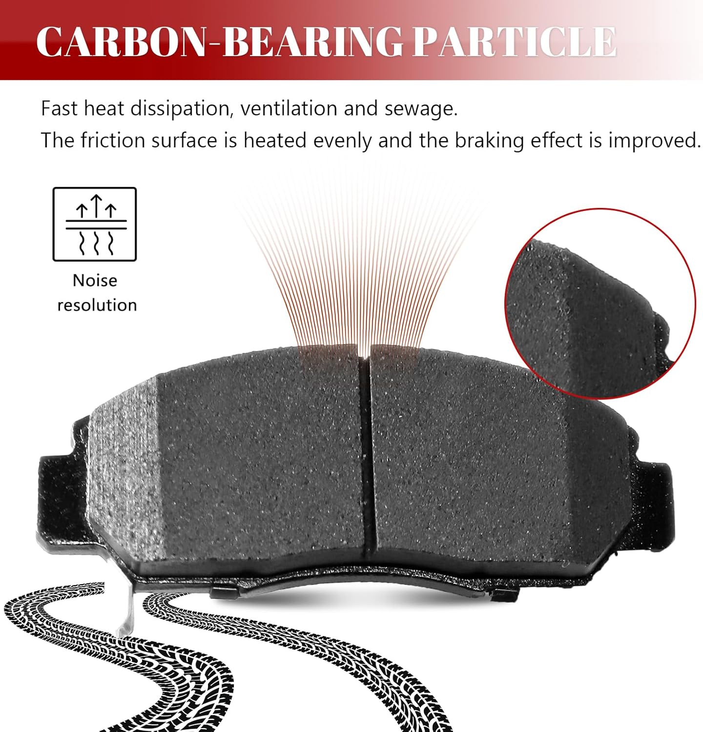 Ceramic Disc Brake Pads Set Front and Rear for Acura Csx 2006 - 2011, for Honda Accord 2004 - 2007